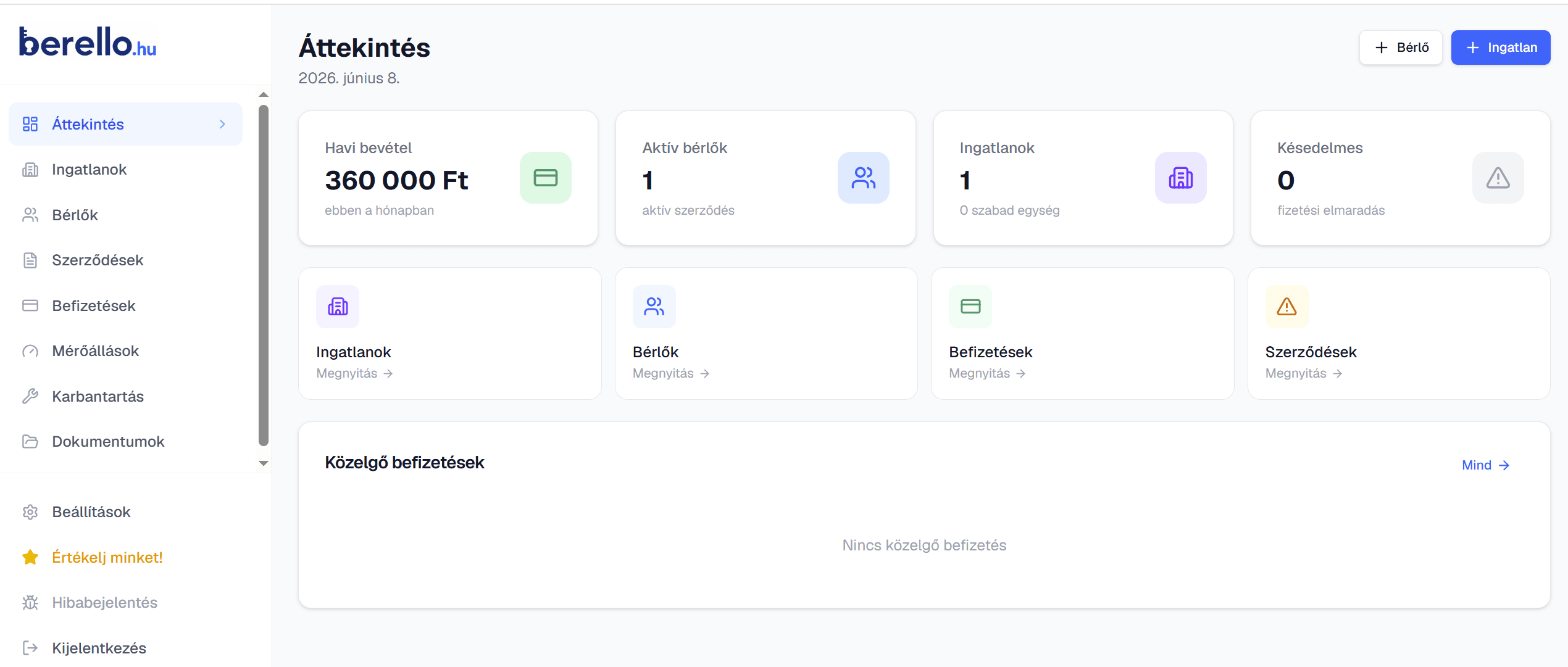 Berello dashboard